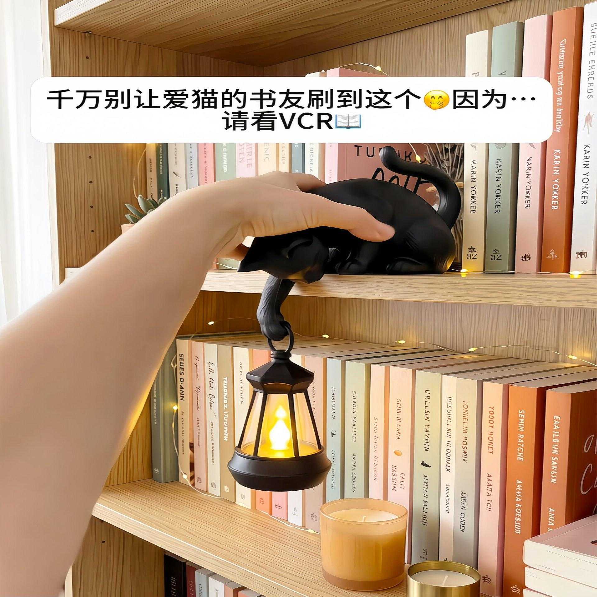 小猫装饰灯3D打印创意夜间小夜灯书柜玄关桌面挂灯氛围感摆件吊灯