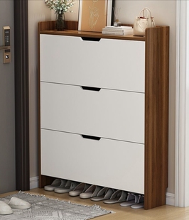 实木鞋柜17cm超薄窄款家用门口纯实木翻斗式鞋柜玄关柜多功能鞋架