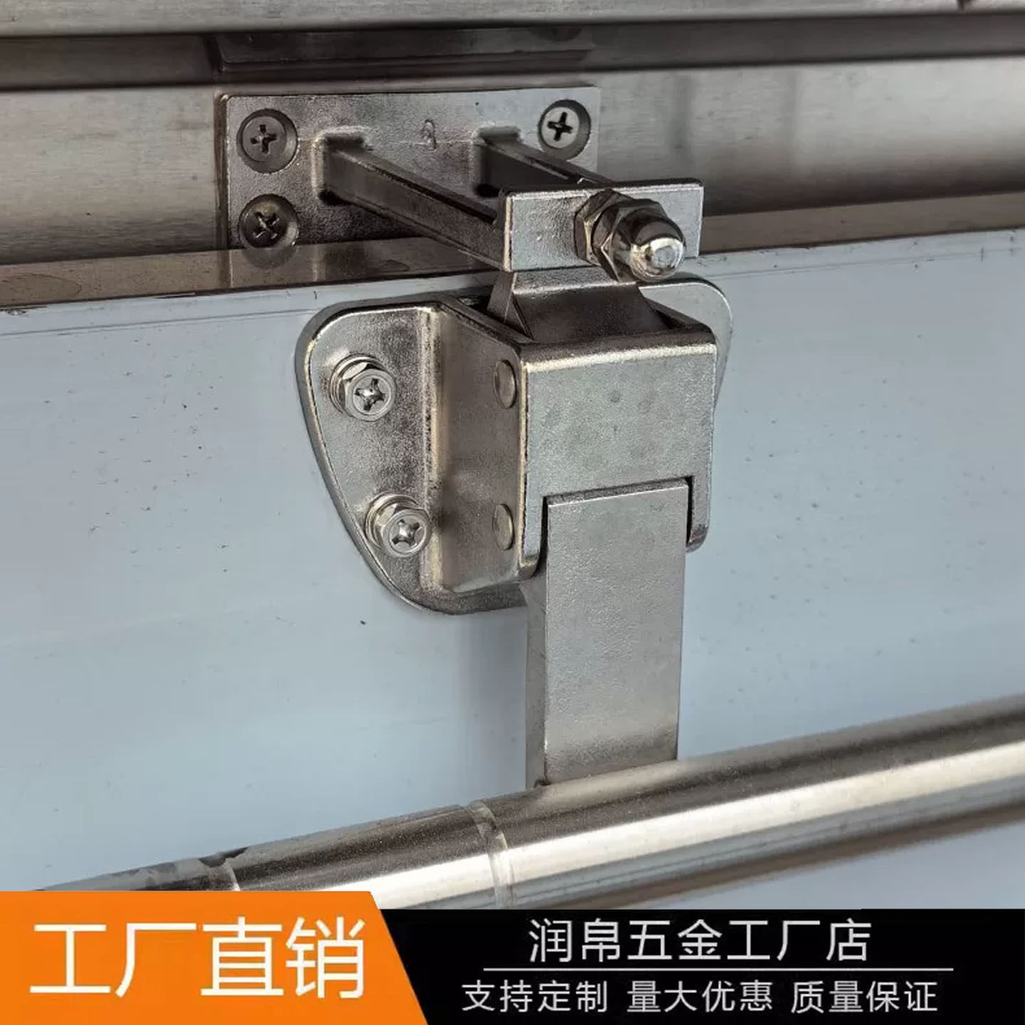 不锈钢圆底双联动把手蒸箱蒸柜拉手冷库门锁恒温烘箱工业烤箱把手