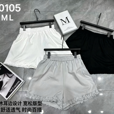 9105# 钛金棉斜纹花边a版短裤   05.27