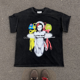 Fashion personality玛丽莲曼森Marilyn Manson短袖T恤T-shirt