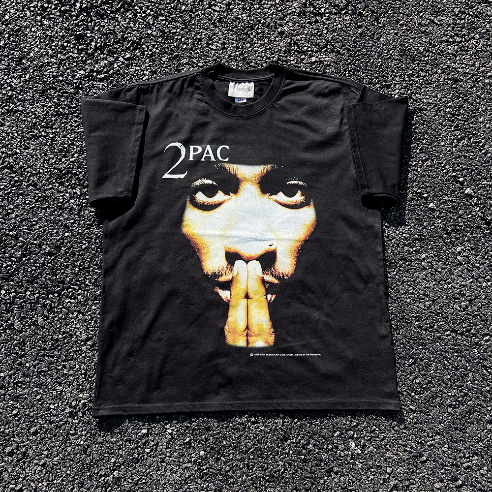 嘻哈说唱歌手2pac图派克 夏库尔Tupac Amaru Shakur美式短袖t恤