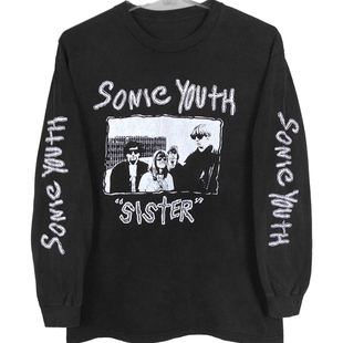 240g!极其稀有！Sonic Youth 90s Vintage破洞重磅高街长袖T恤