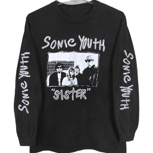 240g!极其稀有！Sonic Youth 90s Vintage破洞重磅高街长袖T恤