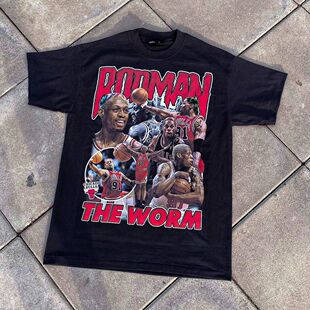 厚重感!重磅270克纯棉!欧美风oldschool罗曼德印花短袖T恤宽松