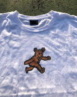 厚重感!重磅270克纯棉!学院风高街创意小熊印花百搭短袖T恤宽松