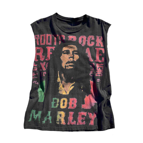 Bob Marley鲍勃马利Punk outfits vintage美式摇滚oversize 砍袖T