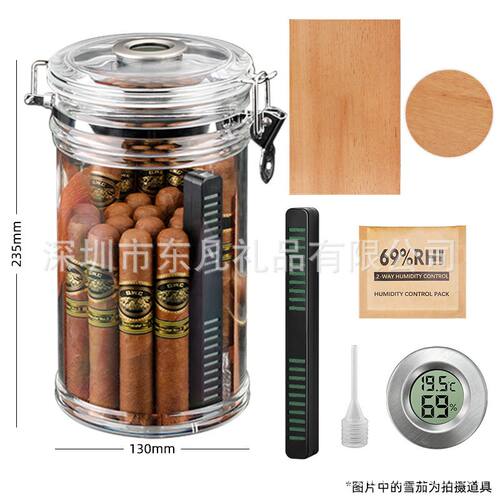 跨境雪茄保湿盒雪松木醇化养加湿