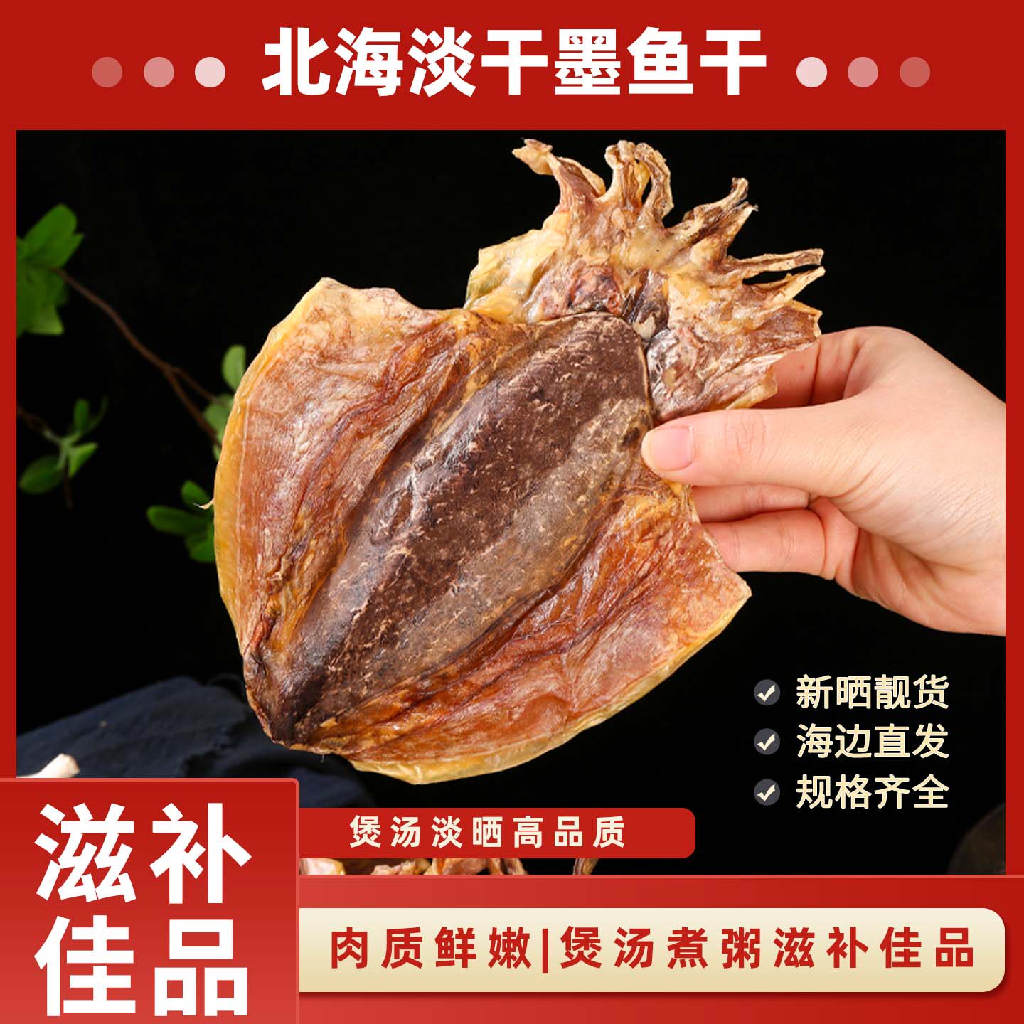 北海墨鱼干新鲜淡水干货淡晒乌贼目鱼干特大海产品海鲜煲汤用送礼