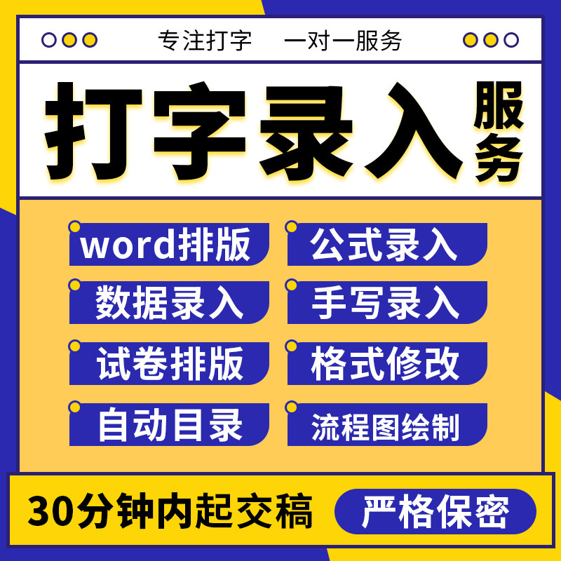 打字录入人工公式手写PDF图片office办公制作