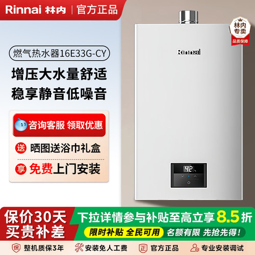林内水伺服恒温16升强排式热水器