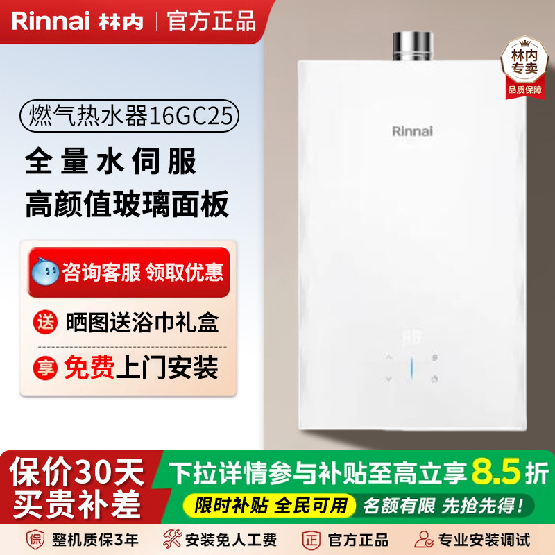 林内进口水伺服恒温16升强排式