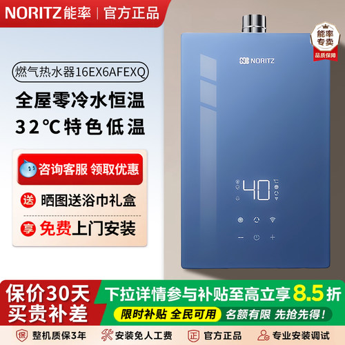 能率智能零冷水16L强排式天然气