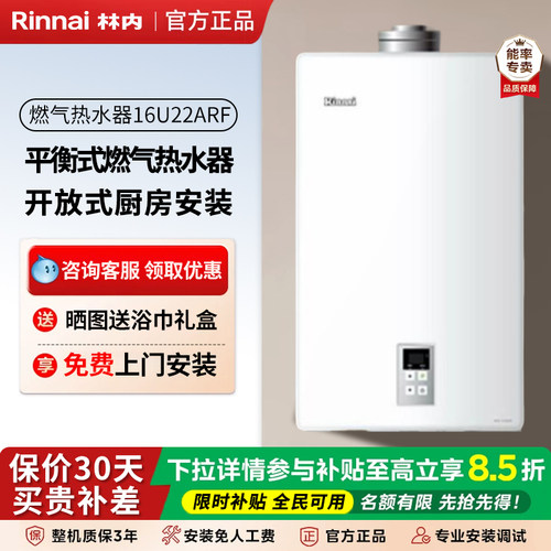 林内平衡式燃气恒温热水器16升