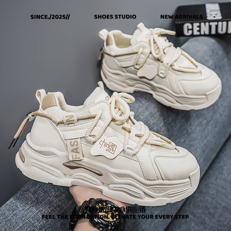 晋江女鞋国潮男鞋春季新款透气网面鞋子男潮流百搭厚底运动鞋休闲