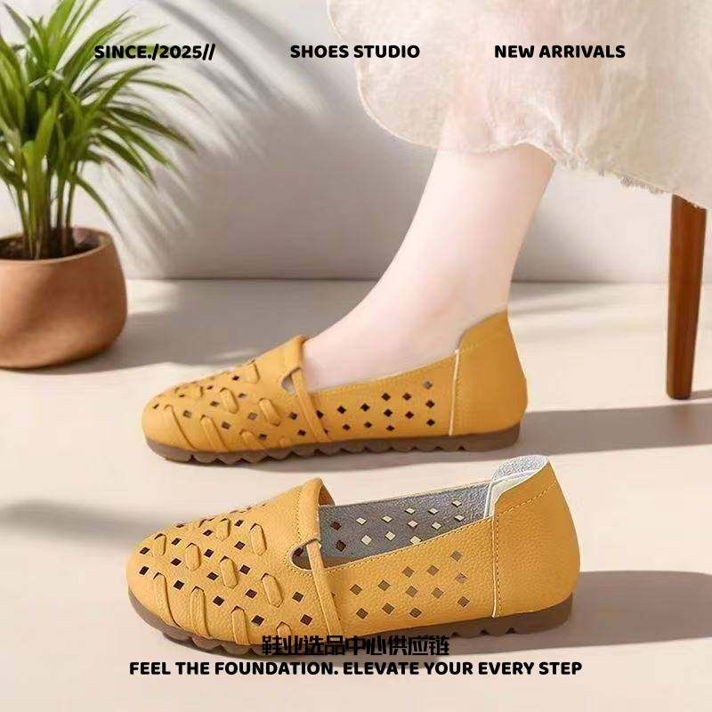 福建晋江源头工厂男鞋复古软底单鞋女夏季新款透气休闲平底豆豆圆,女鞋,洞洞鞋,淘宝优惠券,粉丝福利购,淘宝优惠卷