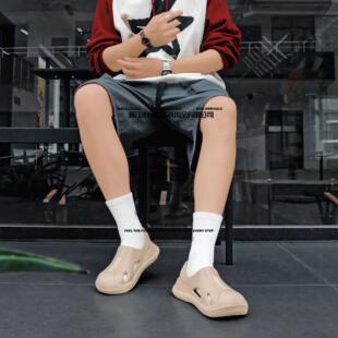 晋江利友洞洞鞋夏季外穿洞洞鞋男款男生拖鞋沙滩开车透气情侣包头