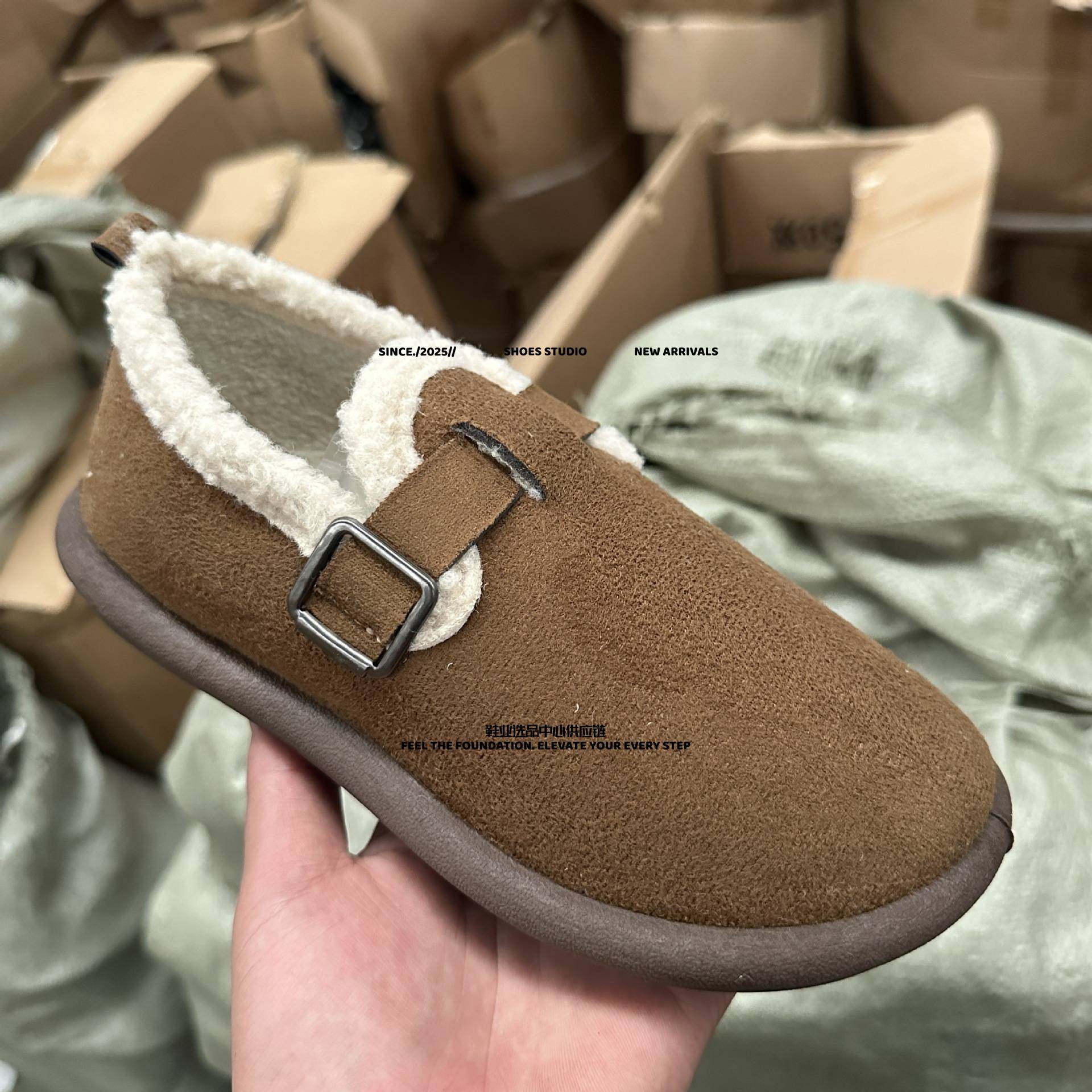 宝成鞋业鞋冬季外穿棉鞋女懒人一脚蹬防滑平底女鞋春秋冬季时尚室,女鞋,勃肯鞋/软木鞋,淘宝优惠券,粉丝福利购,淘宝优惠卷