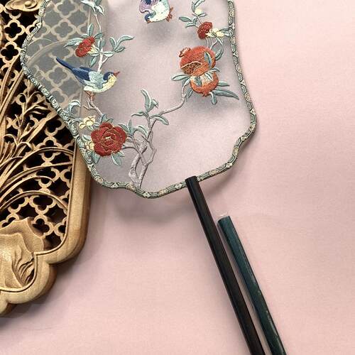 刺绣绣花团扇新中式古扇国风礼品