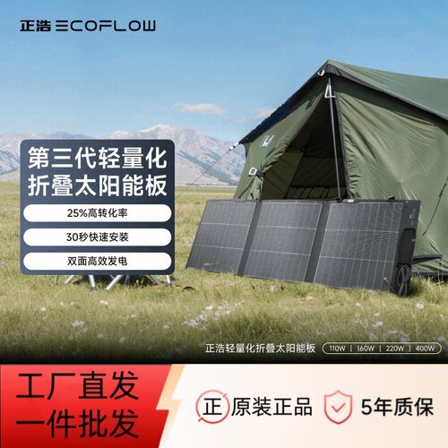 EcoFlow正浩户外电源太阳能板220W 家用户外露营折叠便携高效发电