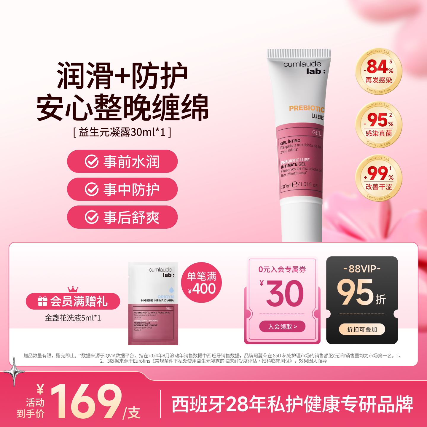 珂蔓朵益生元润滑凝露油女私密菌群平衡水润免洗