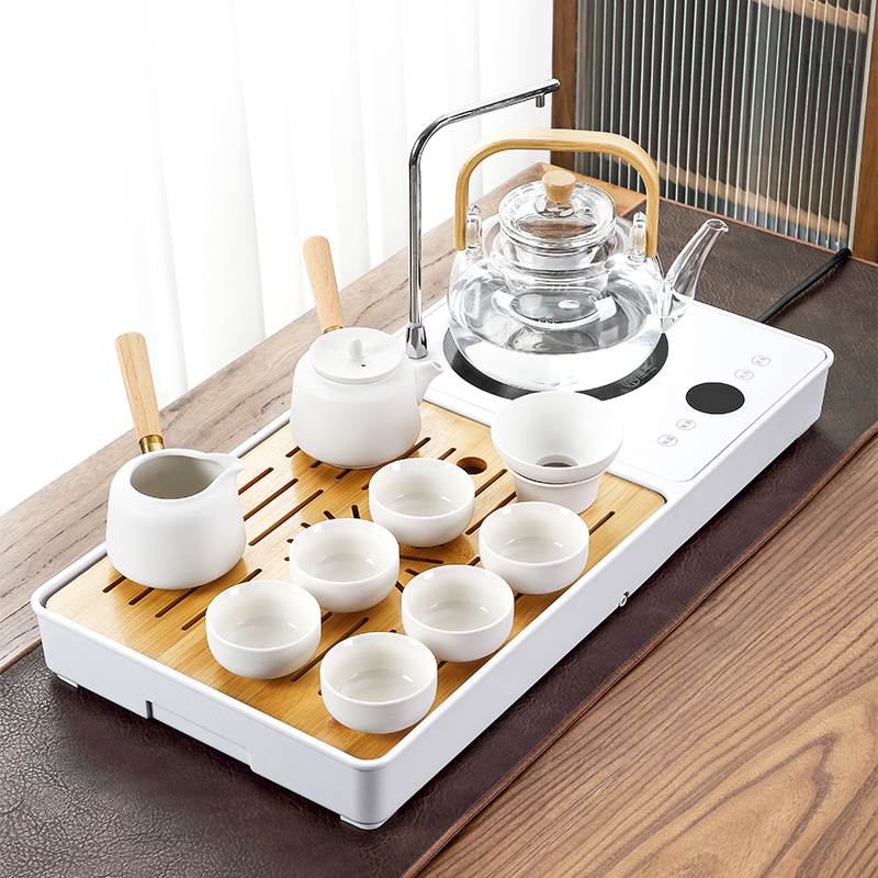 功夫茶具套装家用客厅电陶炉煮茶壶烧水小茶台全自动上水一体茶盘