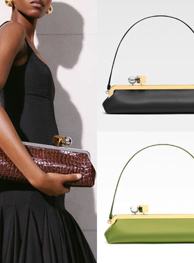 25jacquemus新款TheSalonclutch牛皮法棍包金口夹子单肩腋下斜挎