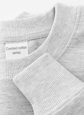 秋日慵懒灰白色卫衣！500g重磅浅灰色圆领宽松休闲打底衫男女同款