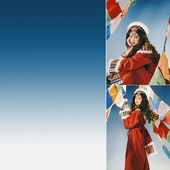 藏族少女写真蓝白渐变背景布婚纱广告商业时装 摄影拍摄支持定制