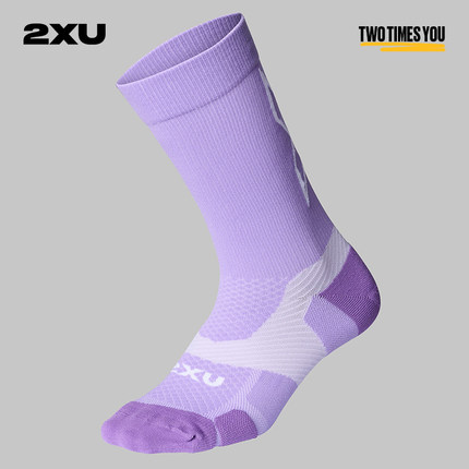 2XU Vectr系列马拉松跑步袜运动袜健身女超轻薄中筒袜男速干排汗