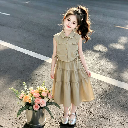 女童套装夏季2026新款儿童连衣裙韩版公主裙中大童衬衣半身裙夏装