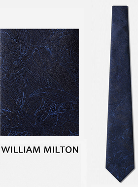 WILLIAM MILTON国潮幽兰真丝手打领带男士高端商务轻奢配饰礼盒装