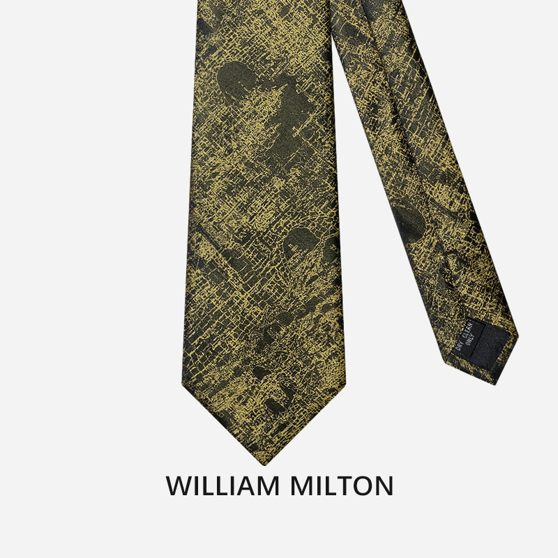 WILLIAMMILTON新品鎏金真丝领带