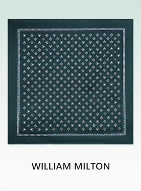 WILLIAM MILTON男士莎莉花园印花口袋巾英伦桑蚕丝领巾 轻奢礼盒