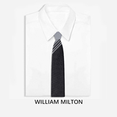 WILLIAM MILTON云纹设计感真丝领带男士 高档手打商务轻奢配饰礼盒