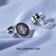 高档轻奢袖 扣男士 口钉定制礼物 MILTON银色可转动陀飞轮袖 WILLIAM