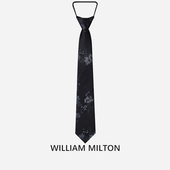 拉链式 William Milton惊花弄影桑蚕丝免打领带男商务正装 轻奢礼盒