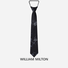 William Milton惊花弄影桑蚕丝免打领带男商务正装拉链式轻奢礼盒