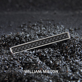 WILLIAM MILTON银色碳纤维定制领带夹男高档配饰结婚生日礼物礼盒