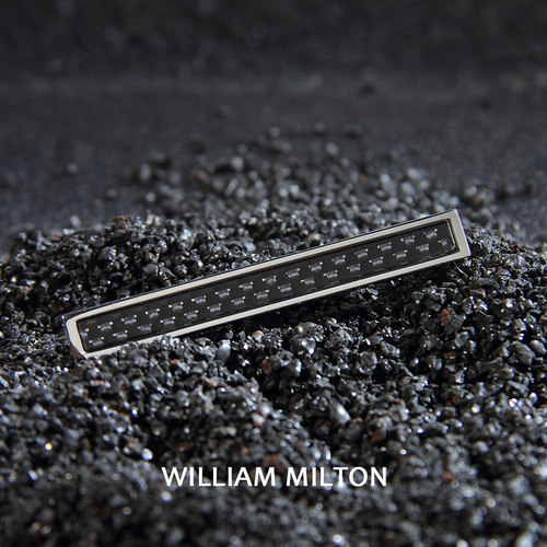WilliamMilton银色碳纤维领带夹