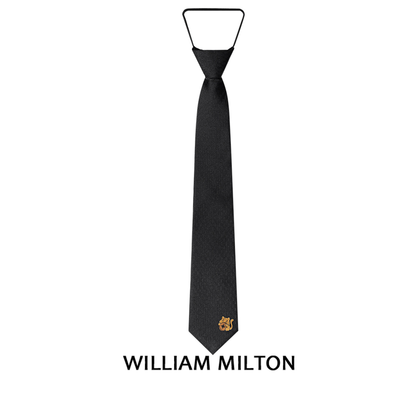 WILLIAM MILTON新品招财进宝真丝领带男士轻奢拉链款免打领带礼盒