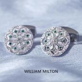 轻奢生日礼物高端袖 WILLIAM MILTON冰雪秘境浪漫水晶男士 钉礼盒