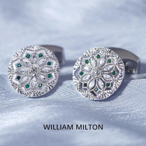 WILLIAMMILTON冰雪秘境水晶袖扣