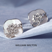 WILLIAM 钉礼盒定制生日礼物 高端袖 MILTON国潮幽兰赋浮雕袖 扣男士