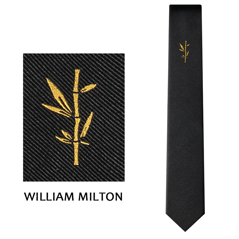 WILLIAM MILTON节节高升黑色竹子刺绣男士手打领带休闲精美礼盒装,服饰配件/皮带/帽子/围巾,领带,淘宝优惠券,粉丝福利购,淘宝优惠卷