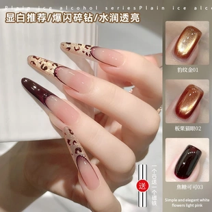 【菊籽老师推荐】鎏金豹纹猫眼爆款秋冬香槟金光豹纹猫眼美甲油胶