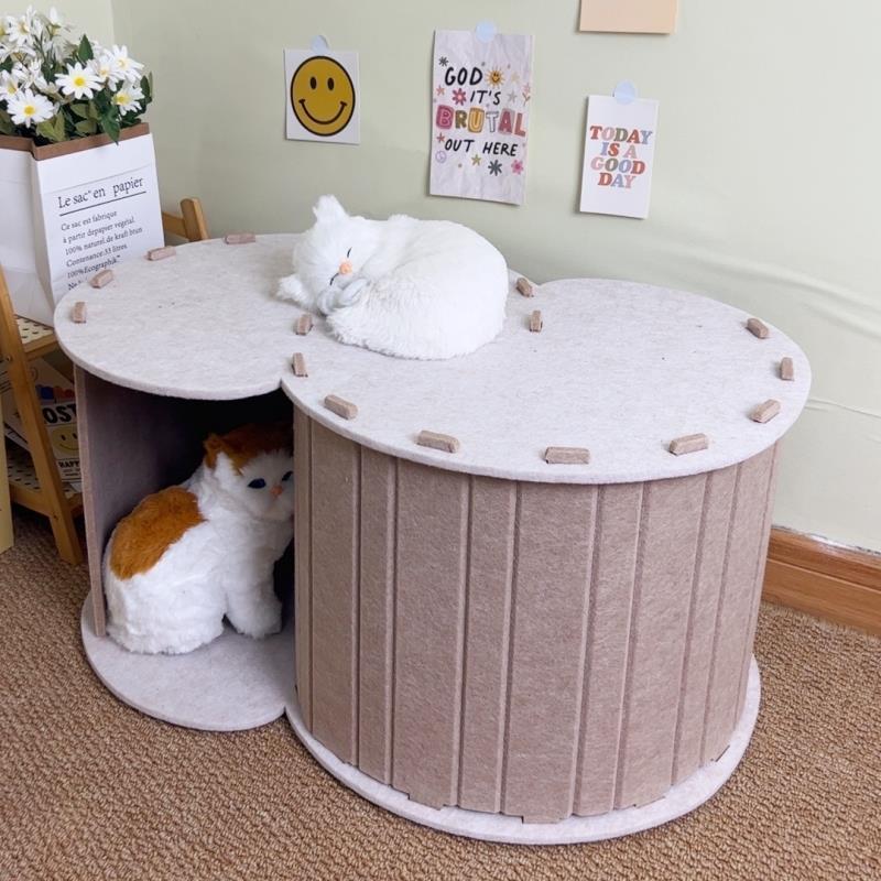 隧道猫窝四季通用可拆洗猫咪躲避屋封闭式安全感狗房垫子冬天保暖