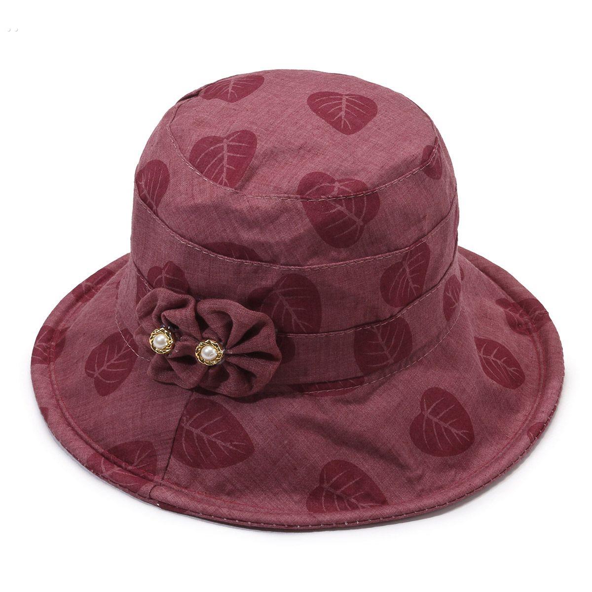 中老年帽子女士春夏时装帽碎花盆帽老人帽中年女帽春秋休闲妈妈帽