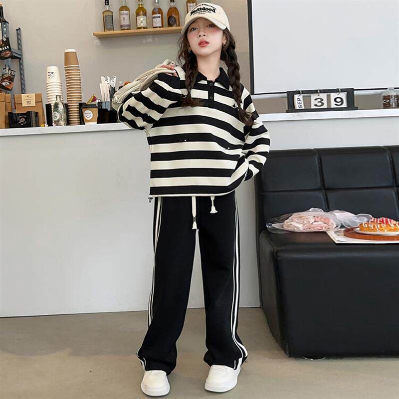 女童春秋卫衣套装2025新款大童女孩洋气时髦衣服儿童学生运动童装