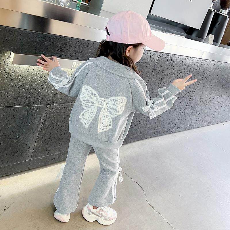 女童春秋套装2025新款儿童洋气时髦宝宝休闲秋季纯棉运动秋装卫衣